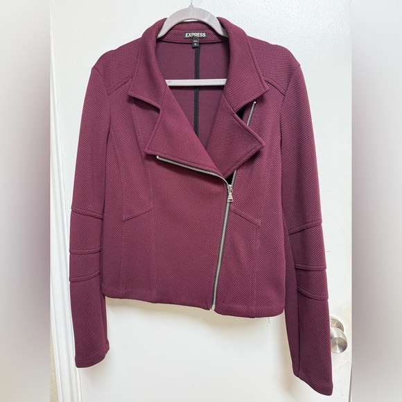 Express Maroon Moto Jacket - Picture 4 of 5